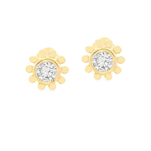 .08ct 18k Gold Diamond Flat Back Studs