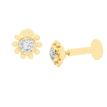 .08ct 18k Gold Diamond Flat Back Studs