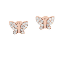 .35ct 18k Gold Diamond Butterfly Flat Back Studs