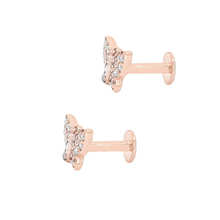 .35ct 18k Gold Diamond Butterfly Flat Back Studs