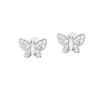 .35ct 18k Gold Diamond Butterfly Flat Back Studs