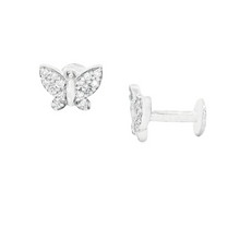 .35ct 18k Gold Diamond Butterfly Flat Back Studs