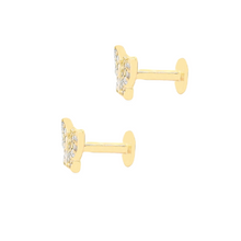 .35ct 18k Gold Diamond Butterfly Flat Back Studs
