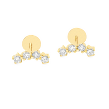 .25ct 18k Gold Diamond Flat Back Studs
