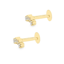 .25ct 18k Gold Diamond Flat Back Studs