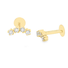 .25ct 18k Gold Diamond Flat Back Studs