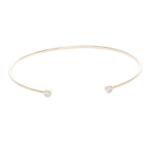 14k Yellow Gold Diamond Cuff Bangle