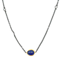 Oxidized Silver and Lapis Necklace