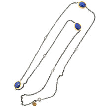 Oxidized Silver and Lapis Necklace