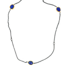 Oxidized Silver and Lapis Necklace
