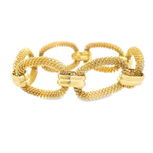 Estate 18k Yellow Gold Oval Mesh Bracelet