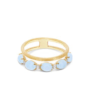 Nanis 18k Yellow Gold Aquamarine & Diamond Ring