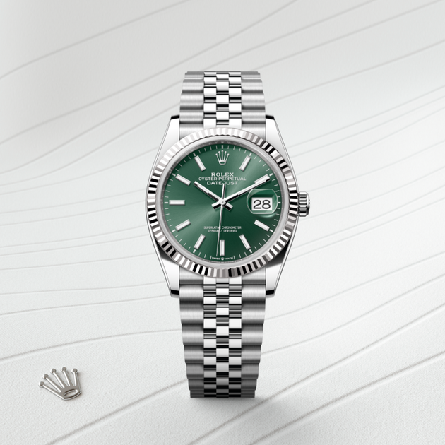 Rolex Datejust in White Rolesor - combination of Oystersteel and white gold, M126234-0051 - H.L. Gross Jewelers