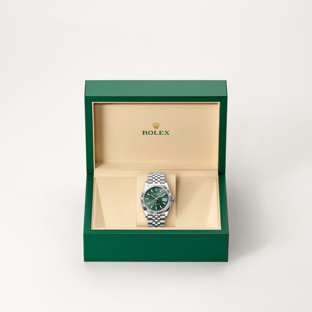Rolex Datejust in White Rolesor - combination of Oystersteel and white gold, M126234-0051 - H.L. Gross Jewelers