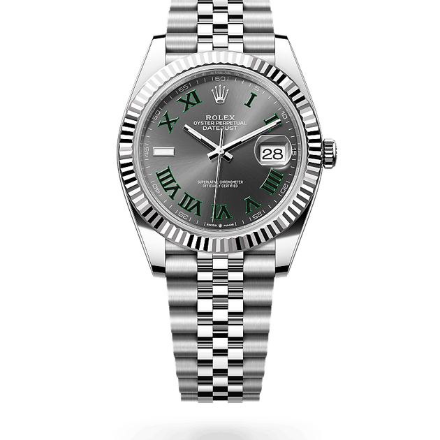 Rolex Datejust in White Rolesor - combination of Oystersteel and white gold, M126334-0022 - H.L. Gross Jewelers