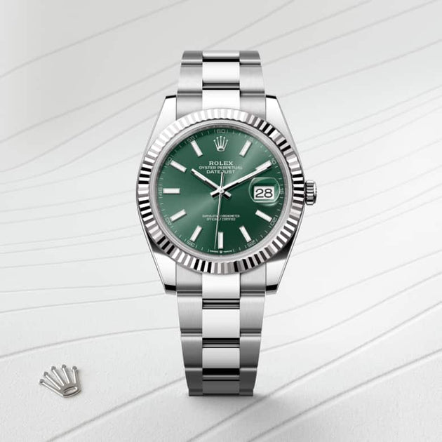 Rolex Datejust in White Rolesor - combination of Oystersteel and white gold, M126334-0027 - H.L. Gross Jewelers