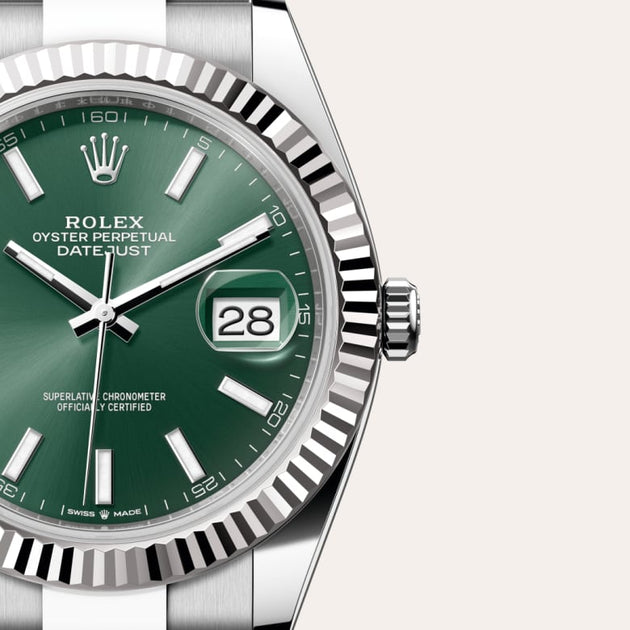 Rolex Datejust in White Rolesor - combination of Oystersteel and white gold, M126334-0027 - H.L. Gross Jewelers