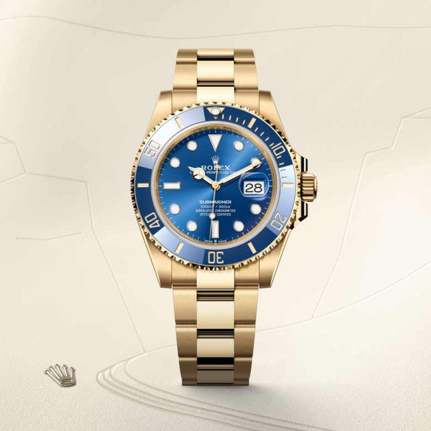 Rolex Submariner in 18 ct yellow gold, M126618LB-0002 - H.L. Gross Jewelers