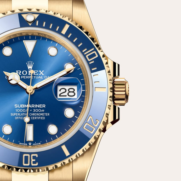 Rolex Submariner in 18 ct yellow gold, M126618LB-0002 - H.L. Gross Jewelers
