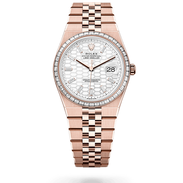 Rolex Land-Dweller in 18 ct Everose gold, M127285TBR-0002 - H.L. Gross Jewelers
