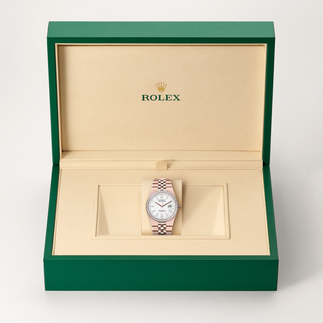Rolex Land-Dweller in 18 ct Everose gold, M127285TBR-0002 - H.L. Gross Jewelers