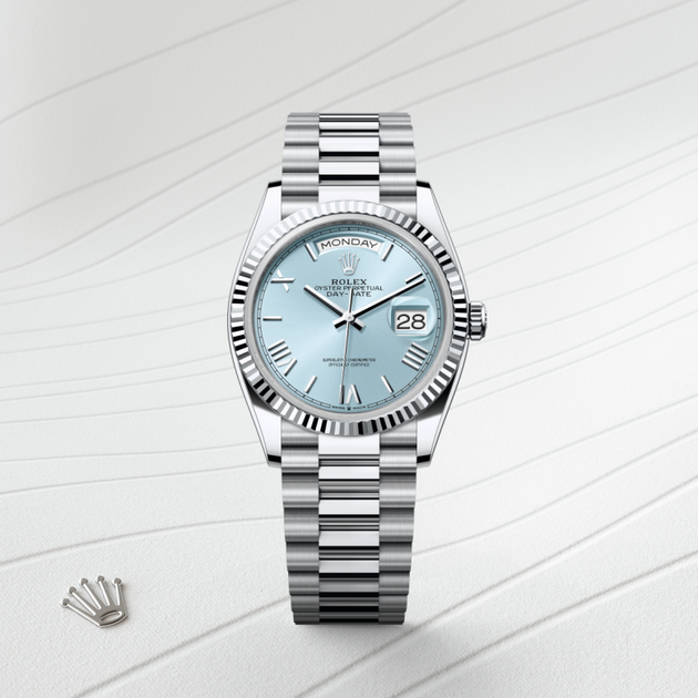 Rolex Day-Date in Platinum, M128236-0018 - H.L. Gross Jewelers