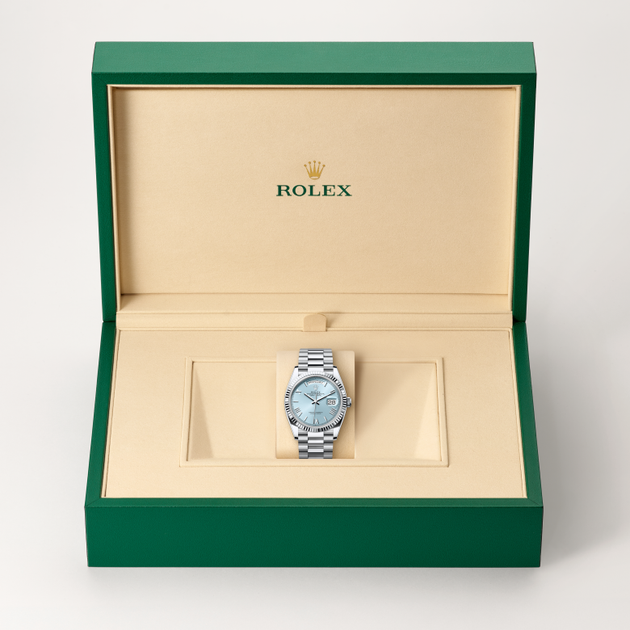 Rolex Day-Date in Platinum, M128236-0018 - H.L. Gross Jewelers