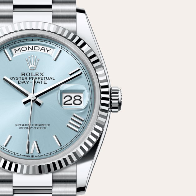 Rolex Day-Date in Platinum, M128236-0018 - H.L. Gross Jewelers