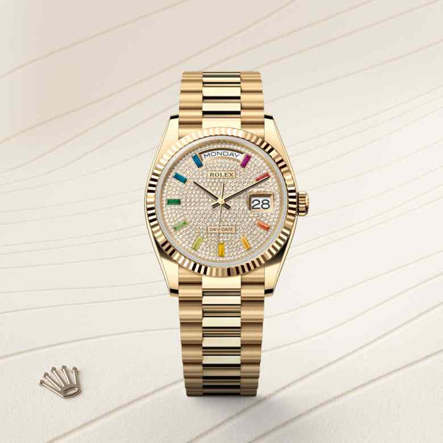 Rolex Day-Date in 18 ct yellow gold, M128238-0051 - H.L. Gross Jewelers