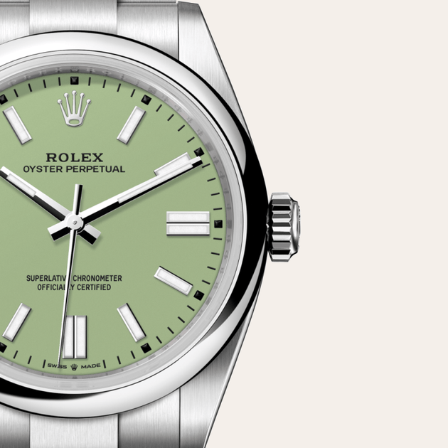 Rolex Oyster Perpetual in Oystersteel, M134300-0006 - H.L. Gross Jewelers