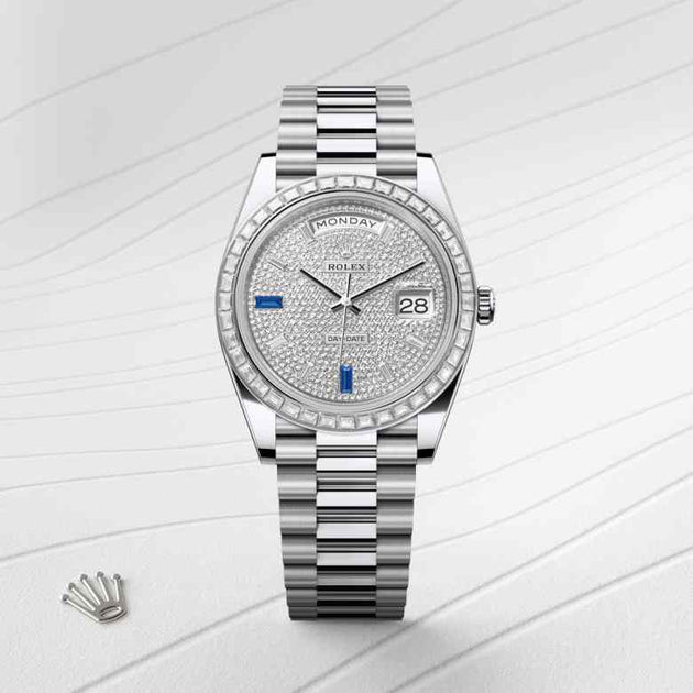 Rolex Day-Date in Platinum, M228396TBR-0021 - H.L. Gross Jewelers