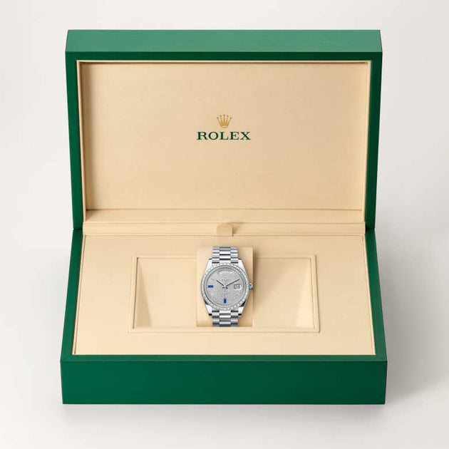 Rolex Day-Date in Platinum, M228396TBR-0021 - H.L. Gross Jewelers