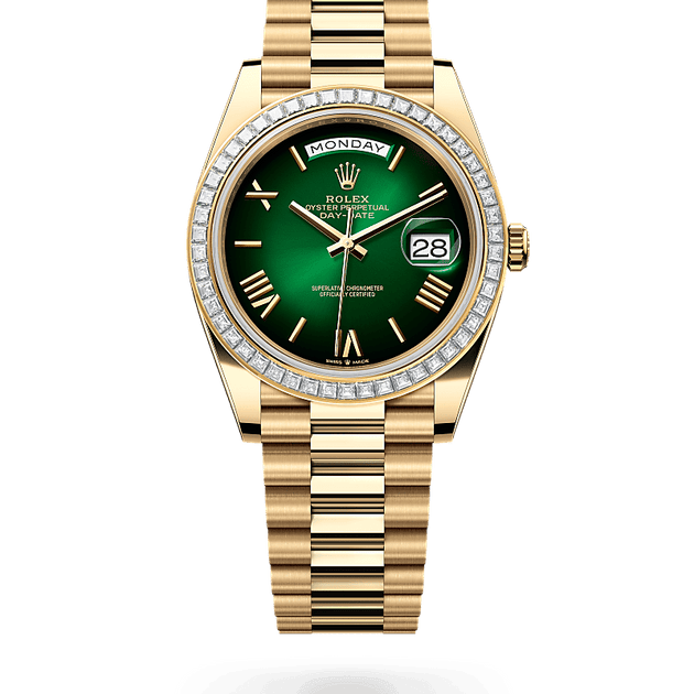Rolex Day-Date in 18 ct yellow gold, M228398TBR-0042 - H.L. Gross Jewelers