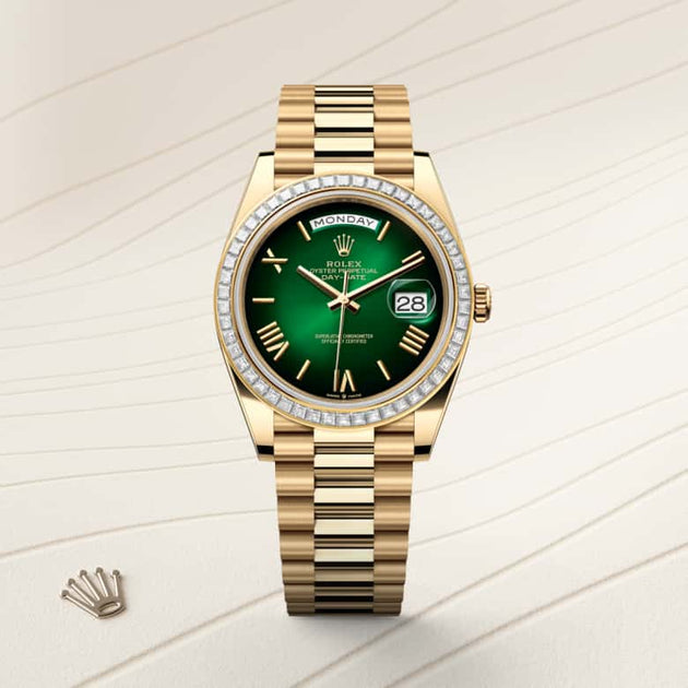 Rolex Day-Date in 18 ct yellow gold, M228398TBR-0042 - H.L. Gross Jewelers