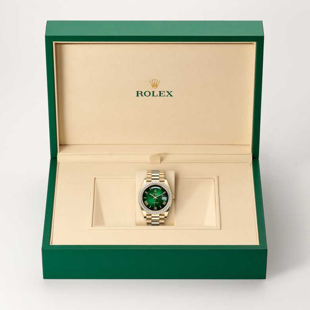 Rolex Day-Date in 18 ct yellow gold, M228398TBR-0042 - H.L. Gross Jewelers