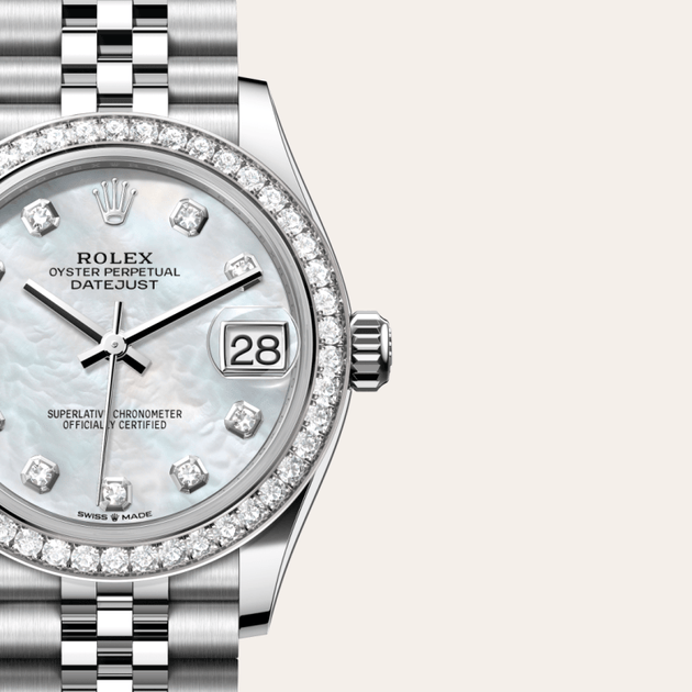 Rolex Datejust in White Rolesor - combination of Oystersteel and white gold, M278384RBR-0008 - H.L. Gross Jewelers