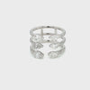 18k White Gold 3 Way Bypass Diamond Ring