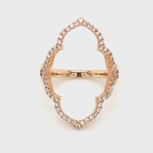 18K Open Face Yellow Gold Diamond Ring
