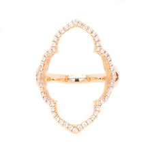 18K Open Face Yellow Gold Diamond Ring