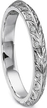 Precision Set Leaf Pattern Diamond Wedding Band