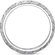 Precision Set Leaf Pattern Diamond Wedding Band